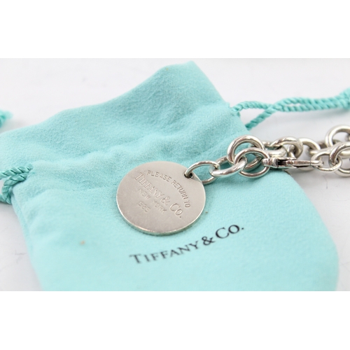 201 - Collection of Sterling Silver Tiffany & Co Bracelets inc. Charm, Belcher x 2 40g