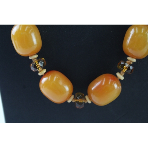 223 - Collection of Amber & Bakelite Beaded Necklaces x 2 104g