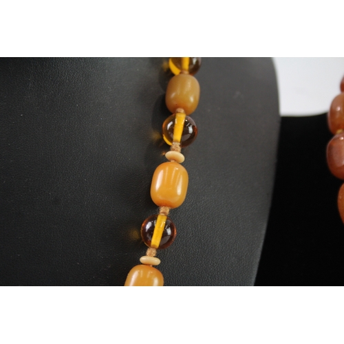 223 - Collection of Amber & Bakelite Beaded Necklaces x 2 104g