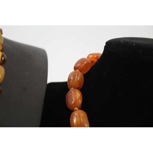 223 - Collection of Amber & Bakelite Beaded Necklaces x 2 104g