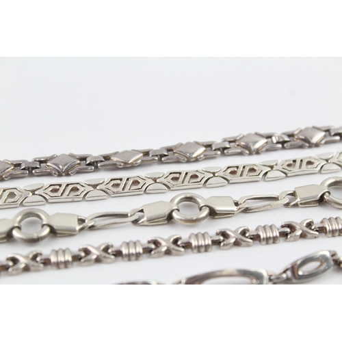 234 - Collection of Sterling Silver Bracelets inc. Panel, Modernist x 5 63g