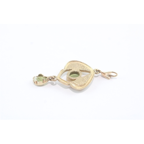 25 - 9ct gold peridot drop pendant (2.4g)