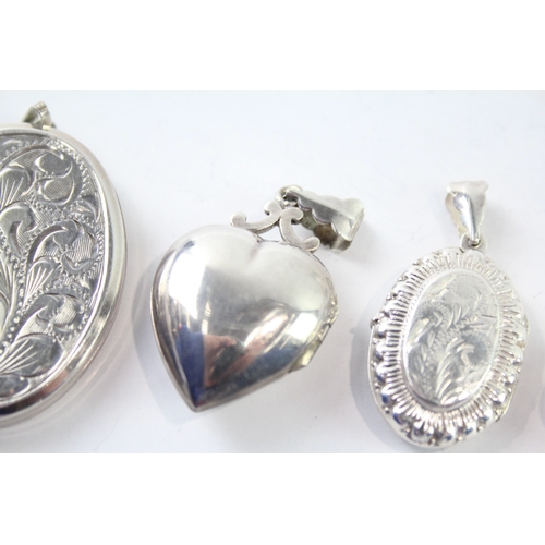 254 - Collection of Sterling Silver Lockets inc. Mid Century, Heart x 5 38g