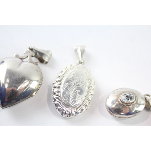 254 - Collection of Sterling Silver Lockets inc. Mid Century, Heart x 5 38g