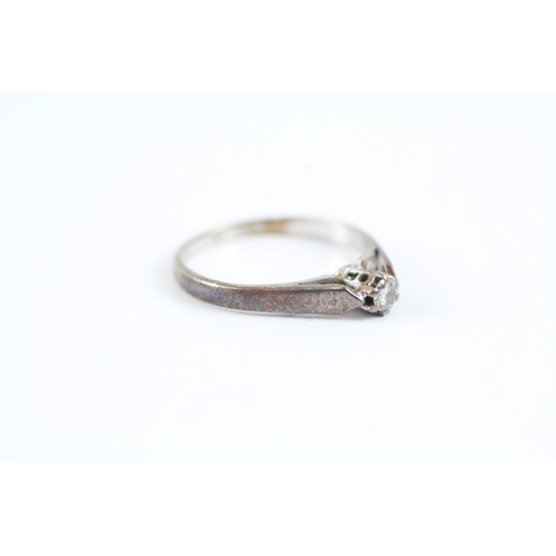 27 - 9ct gold diamond solitaire dress ring (1.4g) Size J