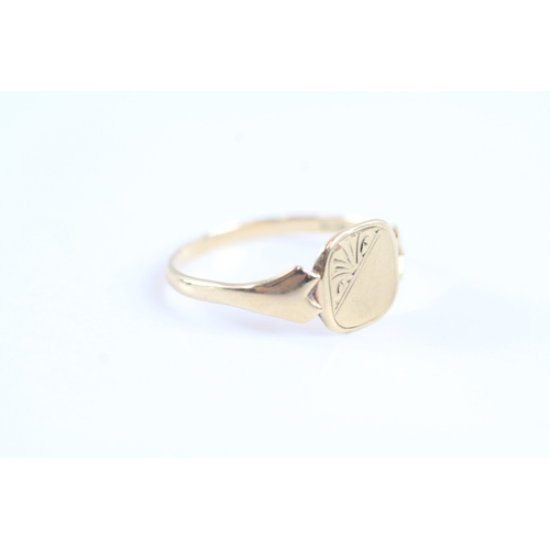 28 - 9ct gold seal ring (1.3g) Size O