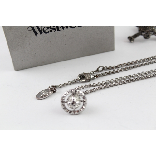 284 - Collection of Vivienne Westwood Silver Tone Necklace and Cufflinks 36g