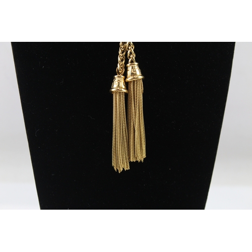 289 - Givenchy Gold Tone Statement Necklace w/ Tassel 77g