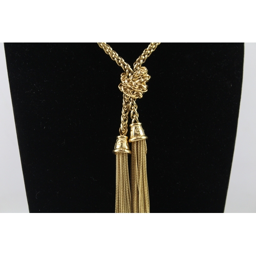 289 - Givenchy Gold Tone Statement Necklace w/ Tassel 77g