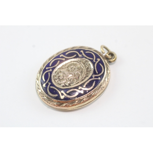 4 - 9ct gold back + front mourning locket (4.8g)