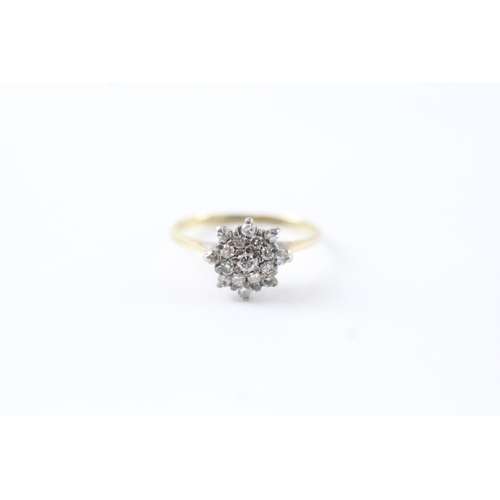 48 - 9ct gold diamond cluster dress ring (1.5g)