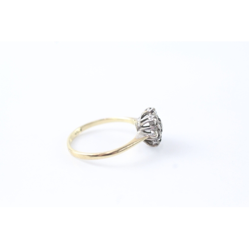 48 - 9ct gold diamond cluster dress ring (1.5g)