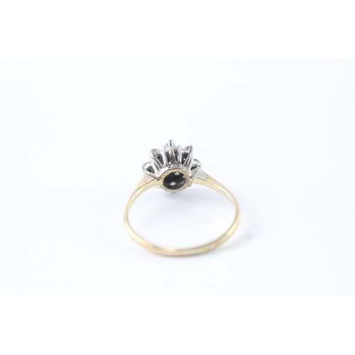 48 - 9ct gold diamond cluster dress ring (1.5g)