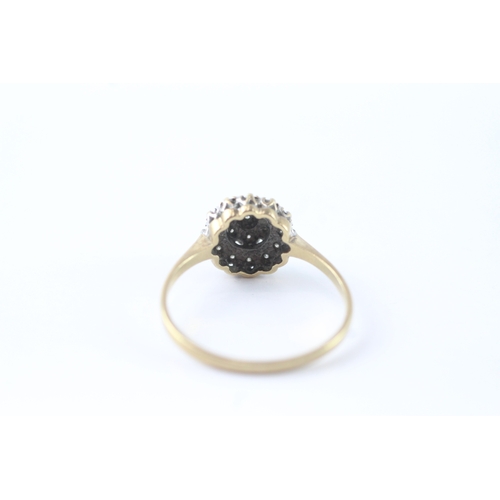 56 - 9ct gold diamond cocktail ring (2.3g) Size S 1/2