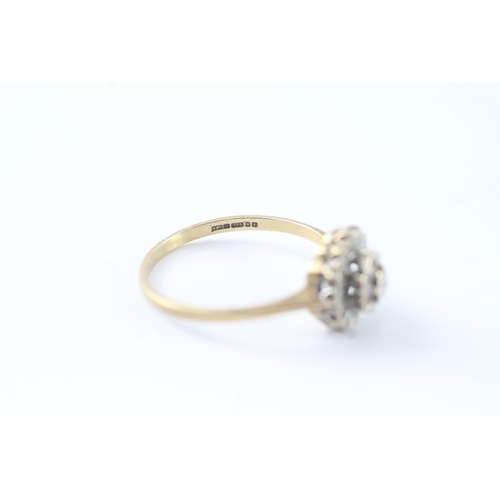 56 - 9ct gold diamond cocktail ring (2.3g) Size S 1/2