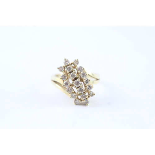 58 - 14ct gold diamond cocktail ring (5.7g) Size N