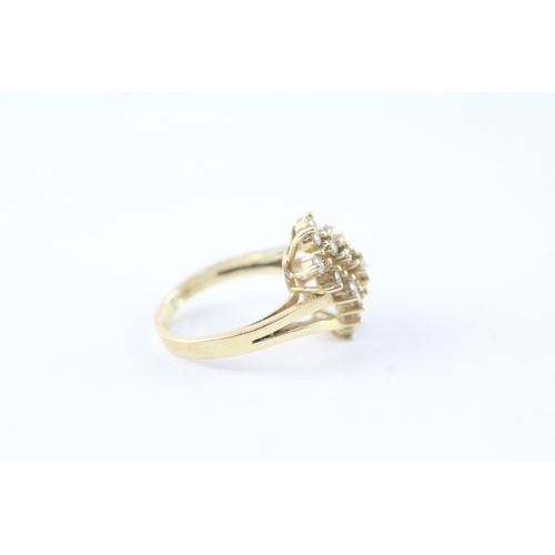 58 - 14ct gold diamond cocktail ring (5.7g) Size N