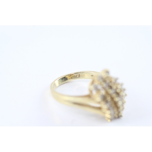 58 - 14ct gold diamond cocktail ring (5.7g) Size N