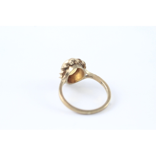 60 - 9ct gold citrine dress ring (2.8g) Size M 1/2