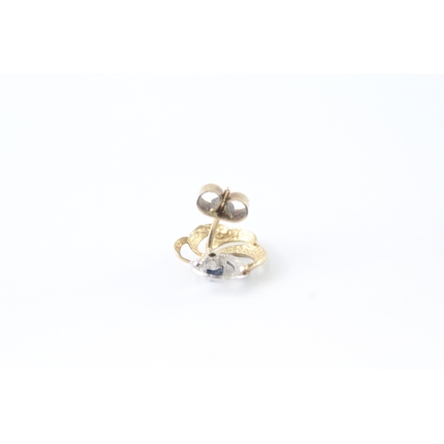 84 - 9ct gold sapphire & diamond stud earrings (1.5g)