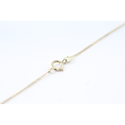 95 - 9ct gold diamond double heart pendant on chain (1.7g)