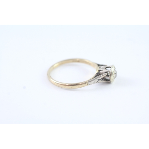 97 - 9ct gold and platinum diamond solitaire ring (2.3g) Size N