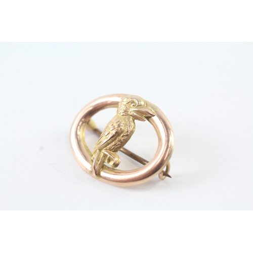 108 - 9ct gold Kookaburra brooch (1.3g)