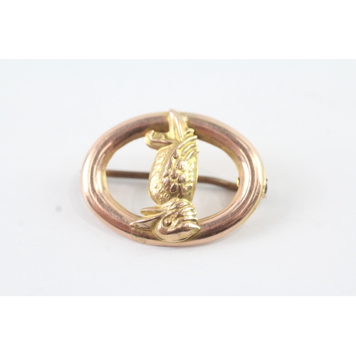 108 - 9ct gold Kookaburra brooch (1.3g)