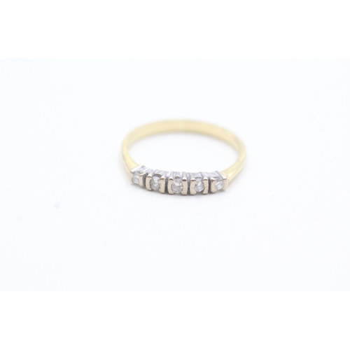 185 - 18ct gold diamond five stone ring (1.9g) Size L