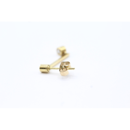 186 - 18ct gold diamond drop earrings (1.9g)