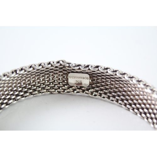 210 - Tiffany & Co Sterling Silver Mesh Bracelet 57g