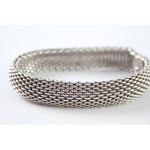 210 - Tiffany & Co Sterling Silver Mesh Bracelet 57g