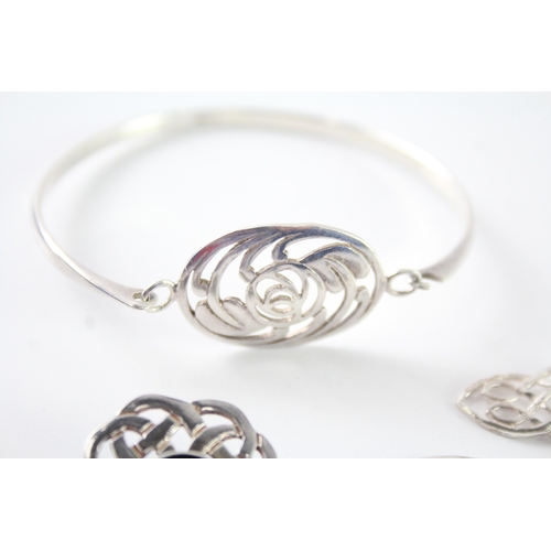 212 - Collection of Sterling Silver Celtic Jewellery inc. Shetland Silver x 5 21g