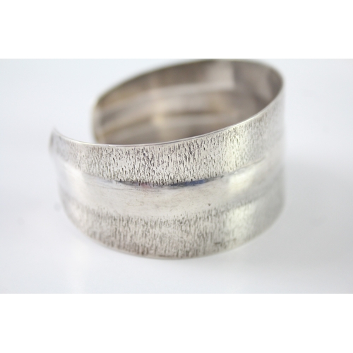 223 - Sterling Silver Modernist Cuff Bangle 26g