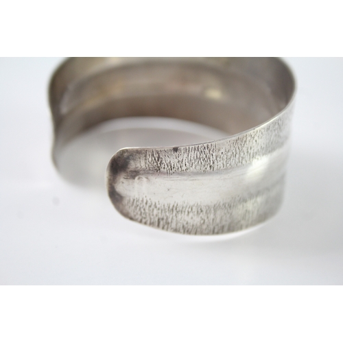 223 - Sterling Silver Modernist Cuff Bangle 26g