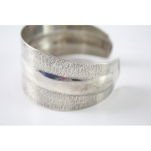 223 - Sterling Silver Modernist Cuff Bangle 26g