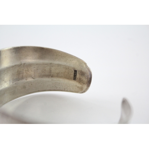 223 - Sterling Silver Modernist Cuff Bangle 26g