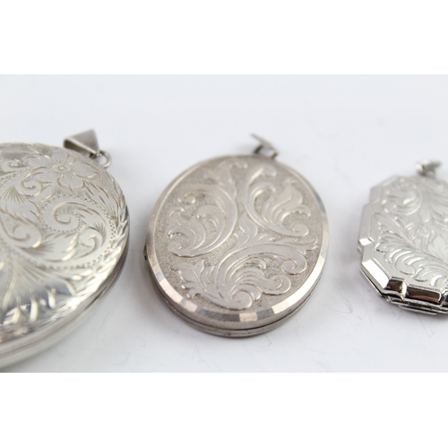 268 - Collection of Sterling Silver Locket Pendants inc. Georg Jensen x 4 54g