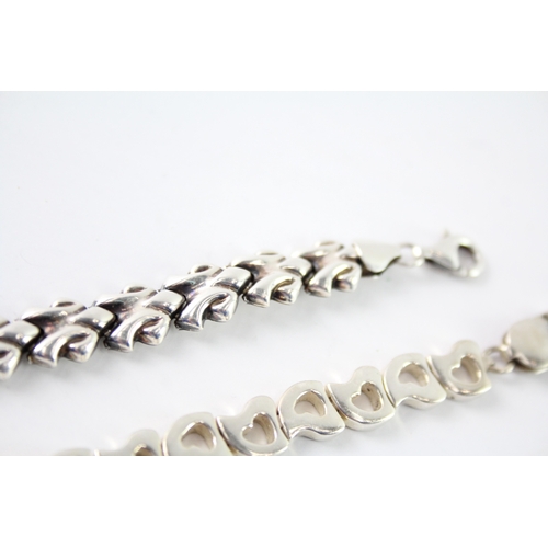 283 - Collection of Sterling Silver Fancy Link Bracelets x 2 40g