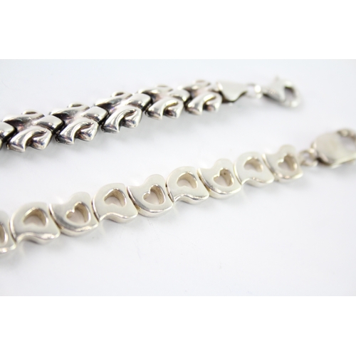 283 - Collection of Sterling Silver Fancy Link Bracelets x 2 40g