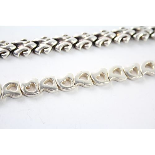 283 - Collection of Sterling Silver Fancy Link Bracelets x 2 40g