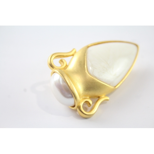 289 - Givenchy Gold Tone Urn Brooch 37g