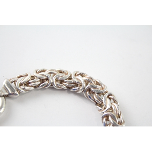 294 - Sterling Silver Byzantine Link Chain Bracelet 28g