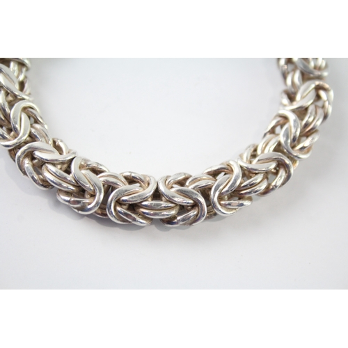 294 - Sterling Silver Byzantine Link Chain Bracelet 28g