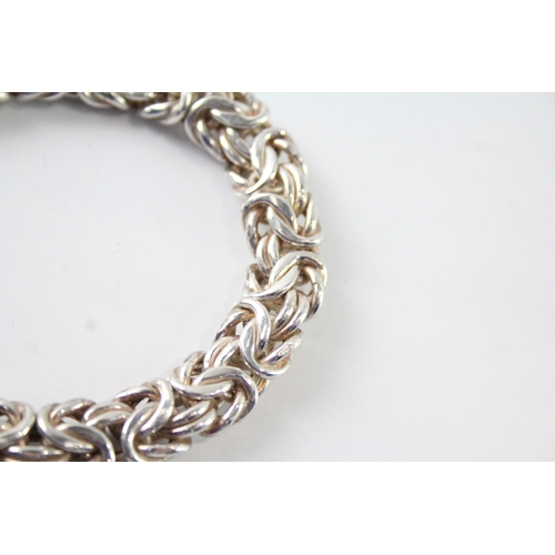 294 - Sterling Silver Byzantine Link Chain Bracelet 28g