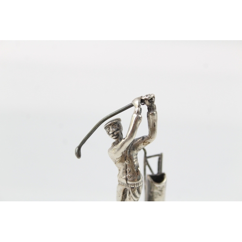 303 - Vintage 1988 London Sterling Silver Import Novelty Golfer Ornament (32g)