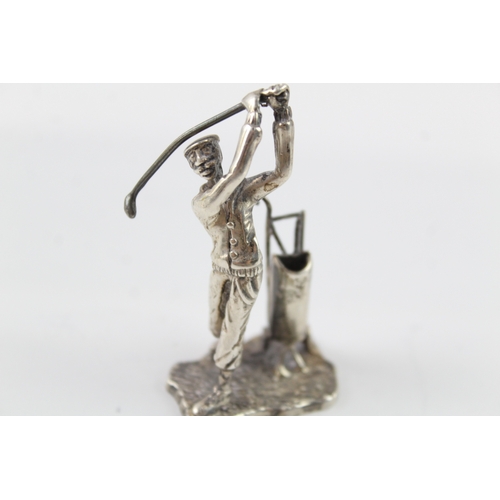 303 - Vintage 1988 London Sterling Silver Import Novelty Golfer Ornament (32g)