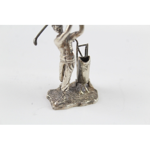 303 - Vintage 1988 London Sterling Silver Import Novelty Golfer Ornament (32g)