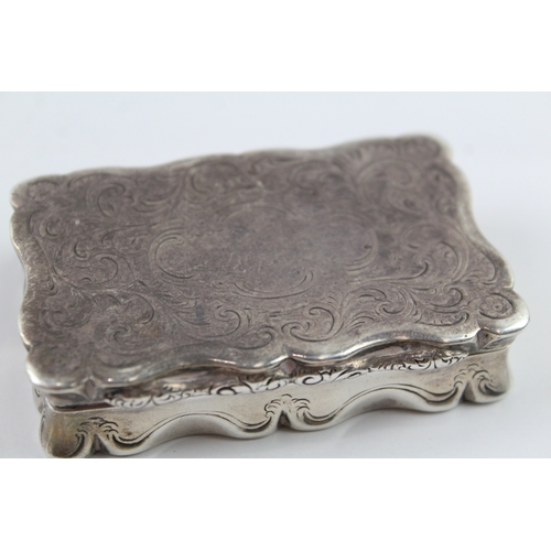 305 - Early Victorian 1862 Birmingham Sterling Silver Snuff / Vinaigrette Box (87g)