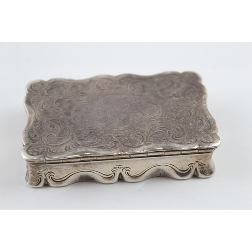 305 - Early Victorian 1862 Birmingham Sterling Silver Snuff / Vinaigrette Box (87g)